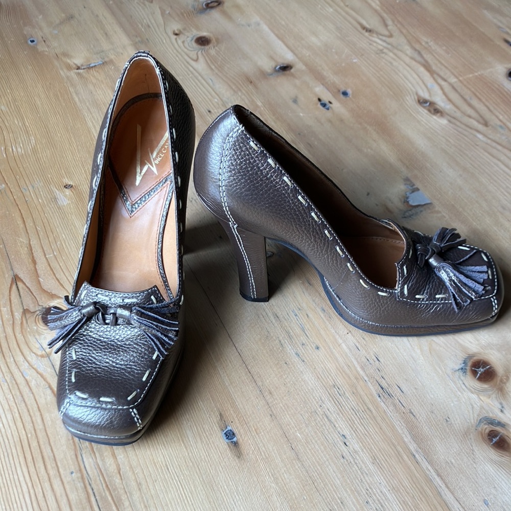 Vince Camuto Brown Tassel Platform Heels
